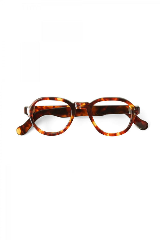 1940s HAND MADE BRITISH VINTAGE EYEWEAR 3DOT ROUND AMBER - OPT-530