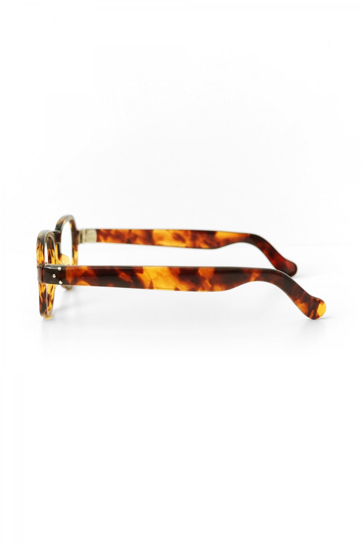 1940s HAND MADE BRITISH VINTAGE EYEWEAR 3DOT ROUND AMBER - OPT-530