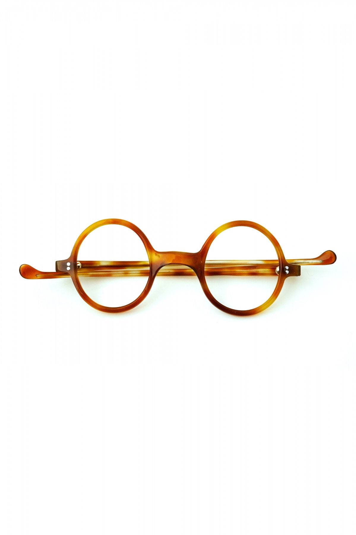 1940s FRENCH VINTAGE ROUND EYEGLASS - HONEY AMBER - OPT-540