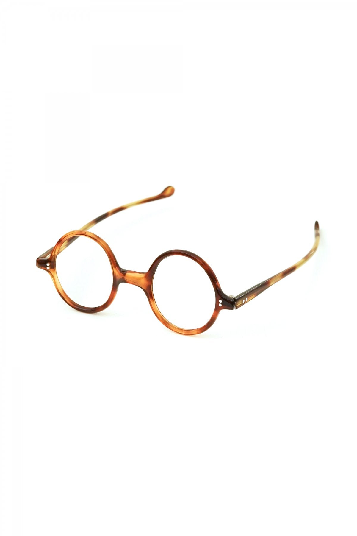 1940s FRENCH VINTAGE ROUND EYEGLASS - HONEY AMBER - OPT-540