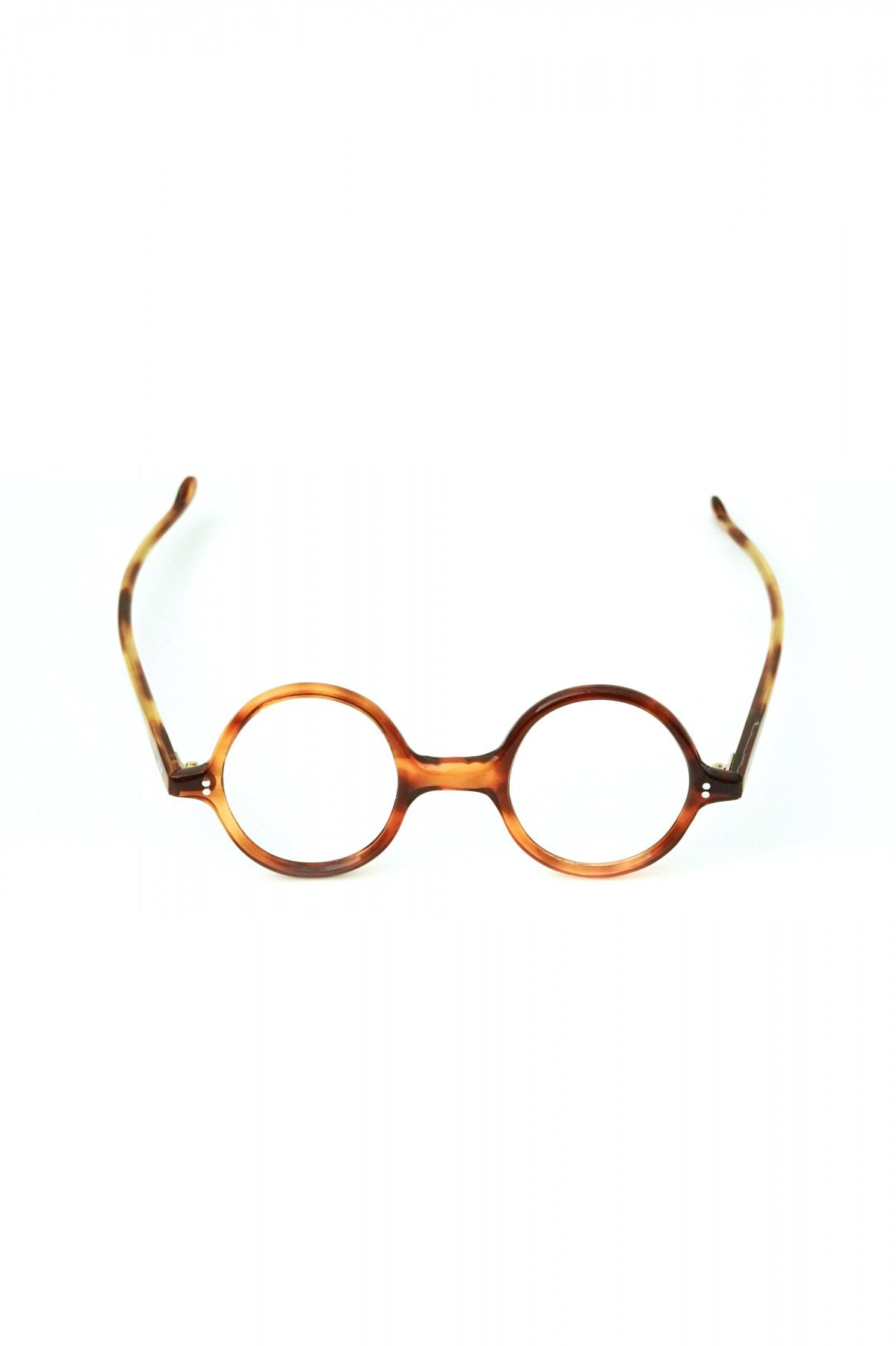 1940s FRENCH VINTAGE ROUND EYEGLASS - HONEY AMBER - OPT-540