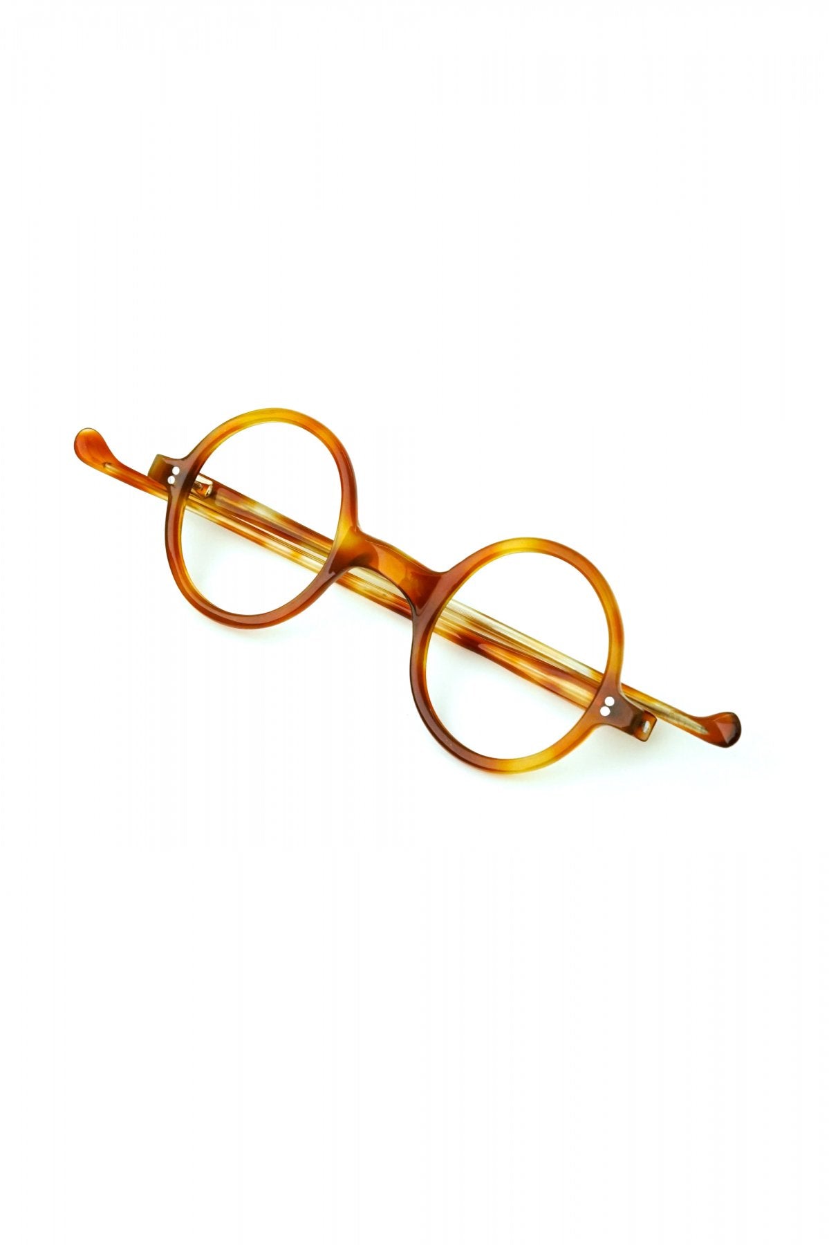 1940s FRENCH VINTAGE ROUND EYEGLASS - HONEY AMBER - OPT-540