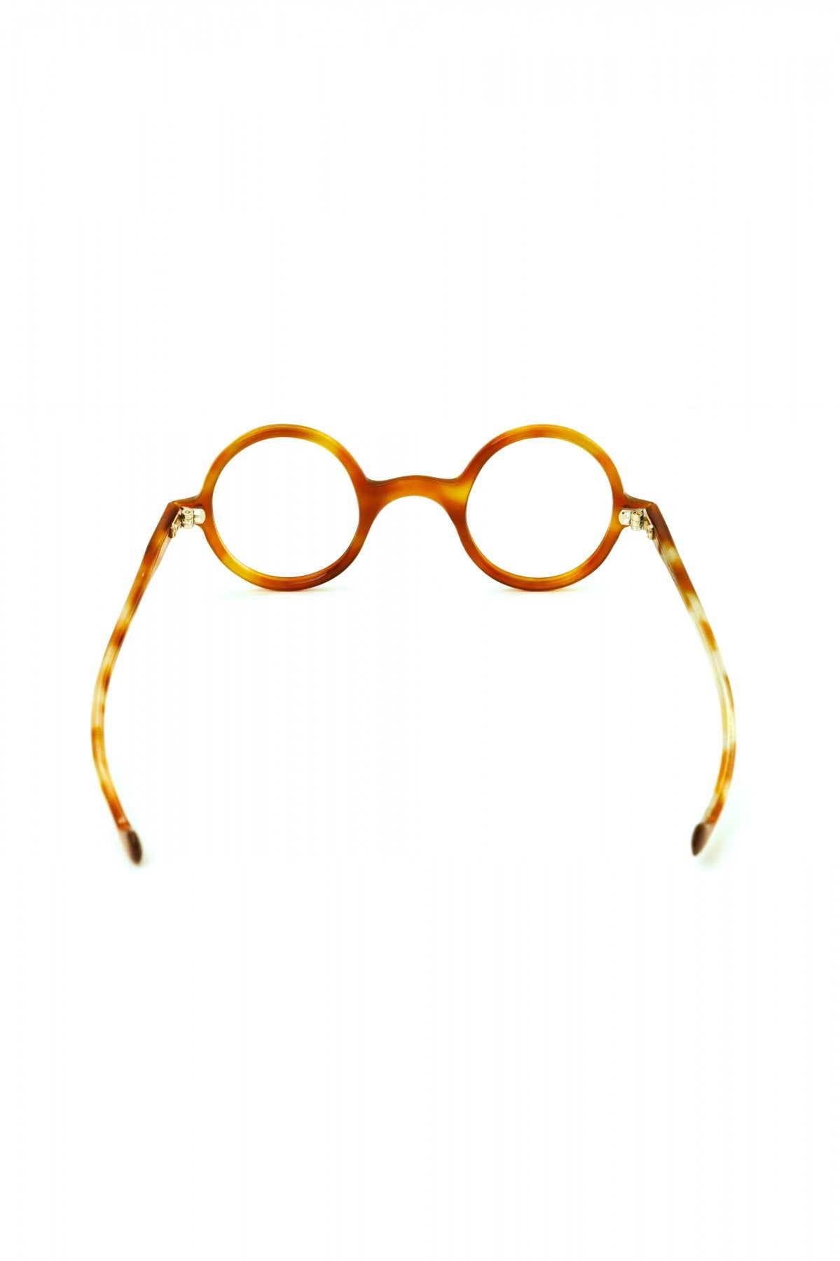 1940s FRENCH VINTAGE ROUND EYEGLASS - AMBER - OPT-541