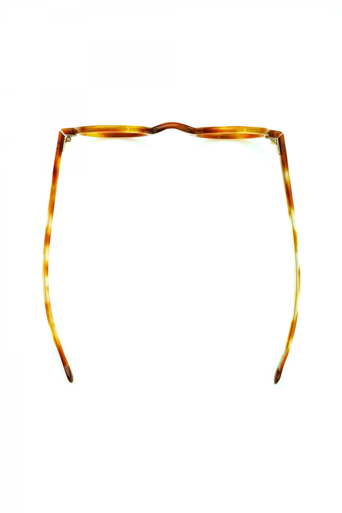 1940s FRENCH VINTAGE ROUND EYEGLASS - AMBER - OPT-541