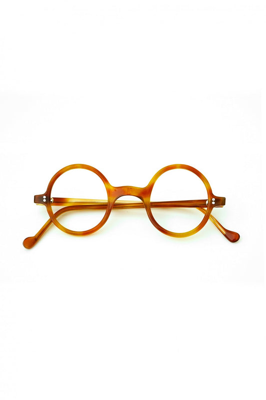 1940s FRENCH VINTAGE ROUND EYEGLASS - HONEY AMBER - OPT-542