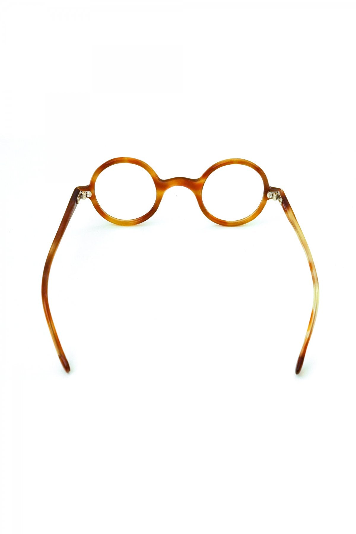 1940s FRENCH VINTAGE ROUND EYEGLASS - HONEY AMBER - OPT-542