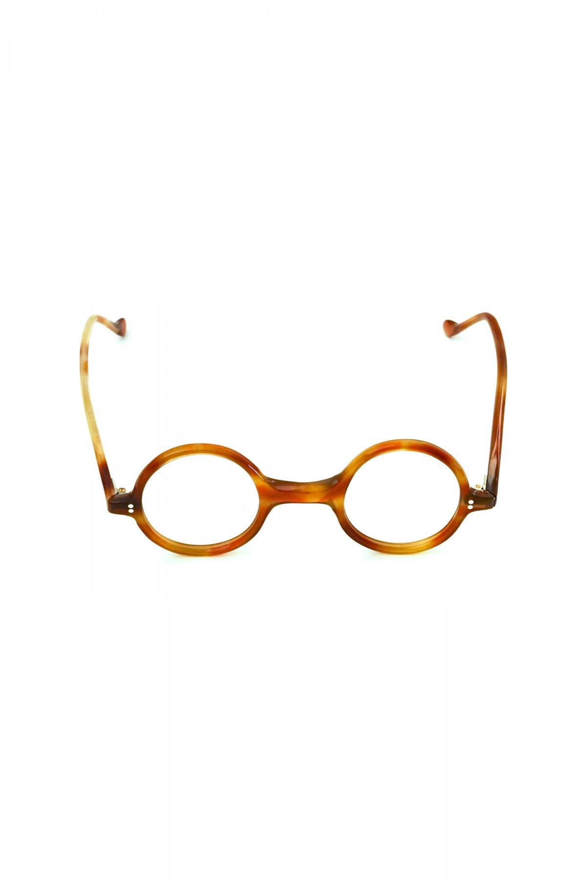 1940s FRENCH VINTAGE ROUND EYEGLASS - HONEY AMBER - OPT-542