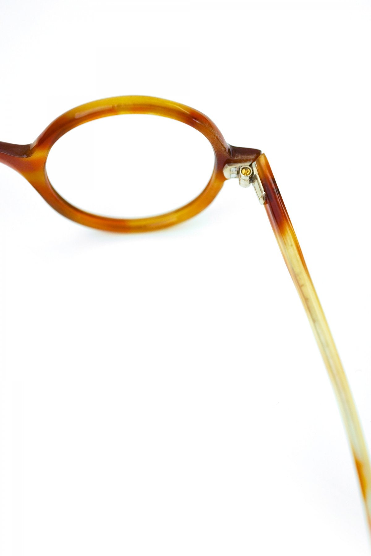 1940s FRENCH VINTAGE ROUND EYEGLASS - HONEY AMBER - OPT-542