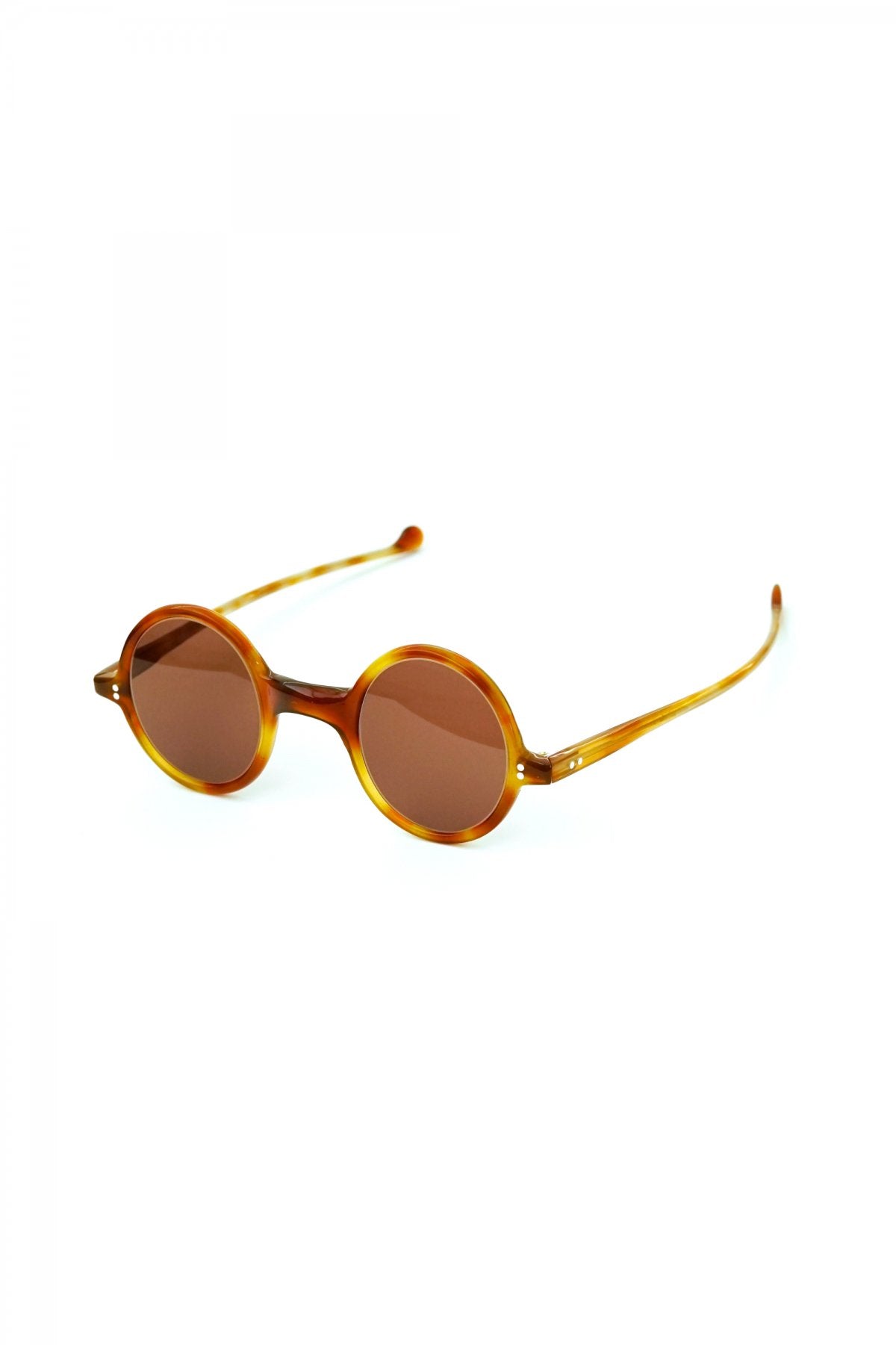 1940s FRENCH VINTAGE ROUND SUNGLASS - HONEY AMBER - OPT-544