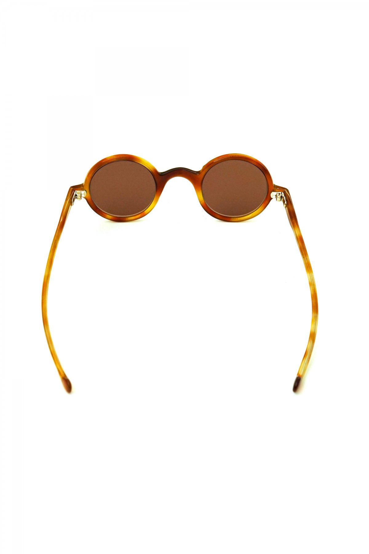 1940s FRENCH VINTAGE ROUND SUNGLASS - HONEY AMBER - OPT-544