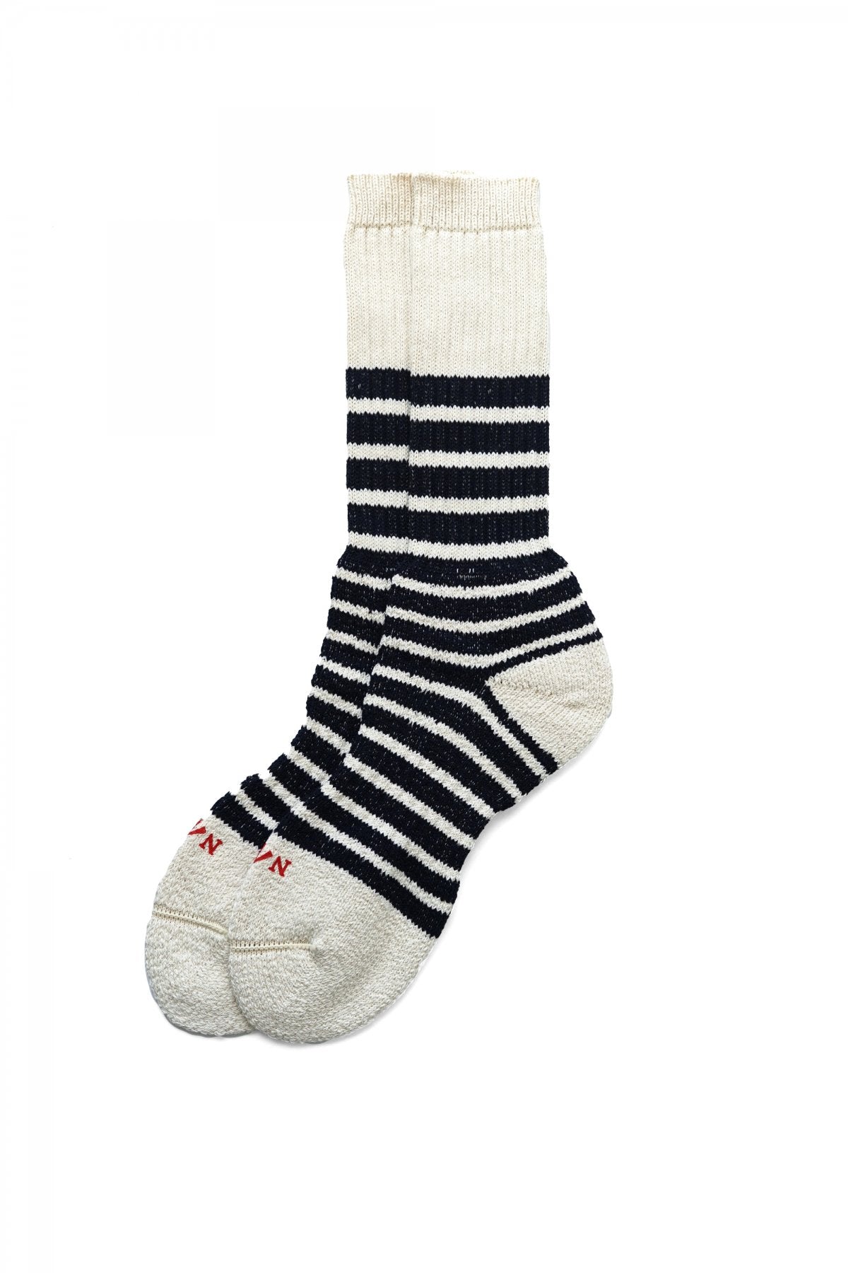 Nigel Cabourn - MULTI BORDER SOCKS - COTTON - IVORY