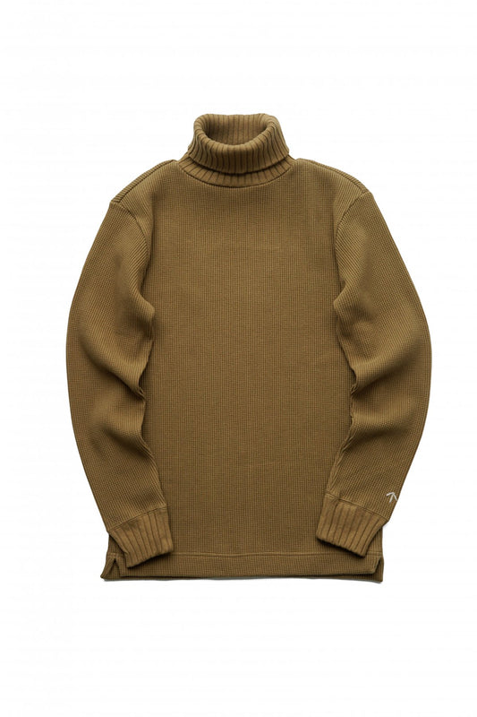 Nigel Cabourn - TURTLE NECK WAFFLE - KHAKI