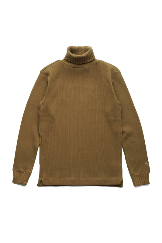 Nigel Cabourn - TURTLE NECK WAFFLE - KHAKI