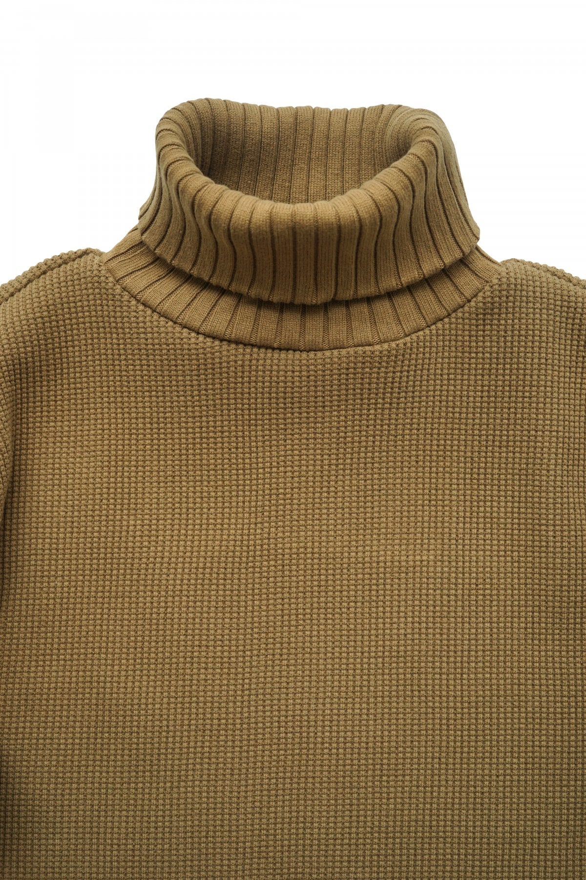 Nigel Cabourn - TURTLE NECK WAFFLE - KHAKI