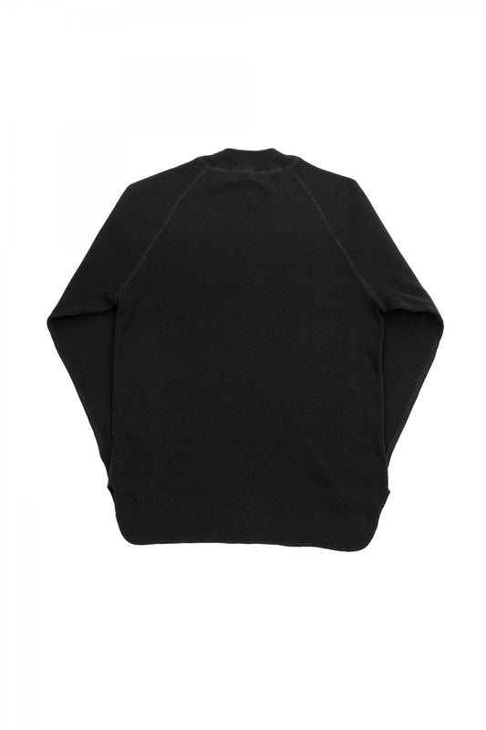 OLD JOE - HARD TWIST HONEYCOMB WUFFLE MOCK-NECK - BLACK