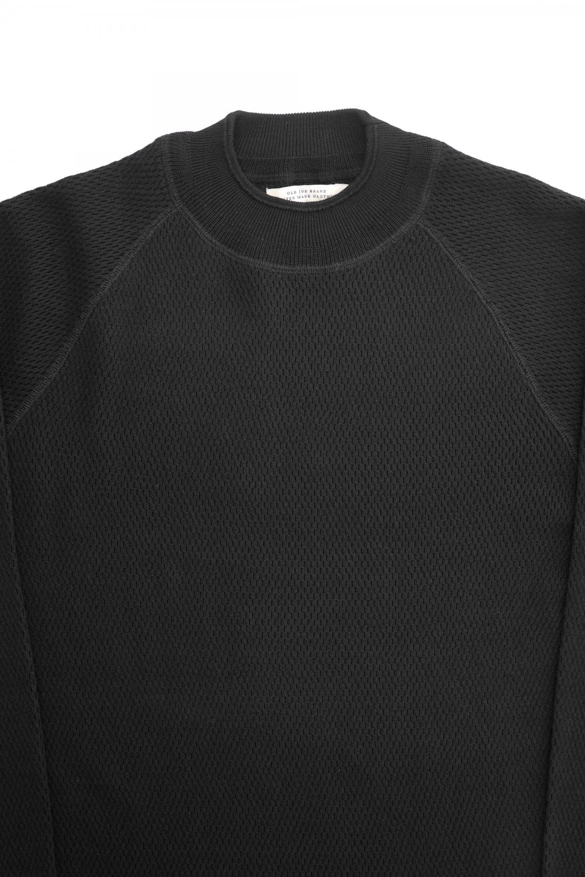 OLD JOE - HARD TWIST HONEYCOMB WUFFLE MOCK-NECK - BLACK