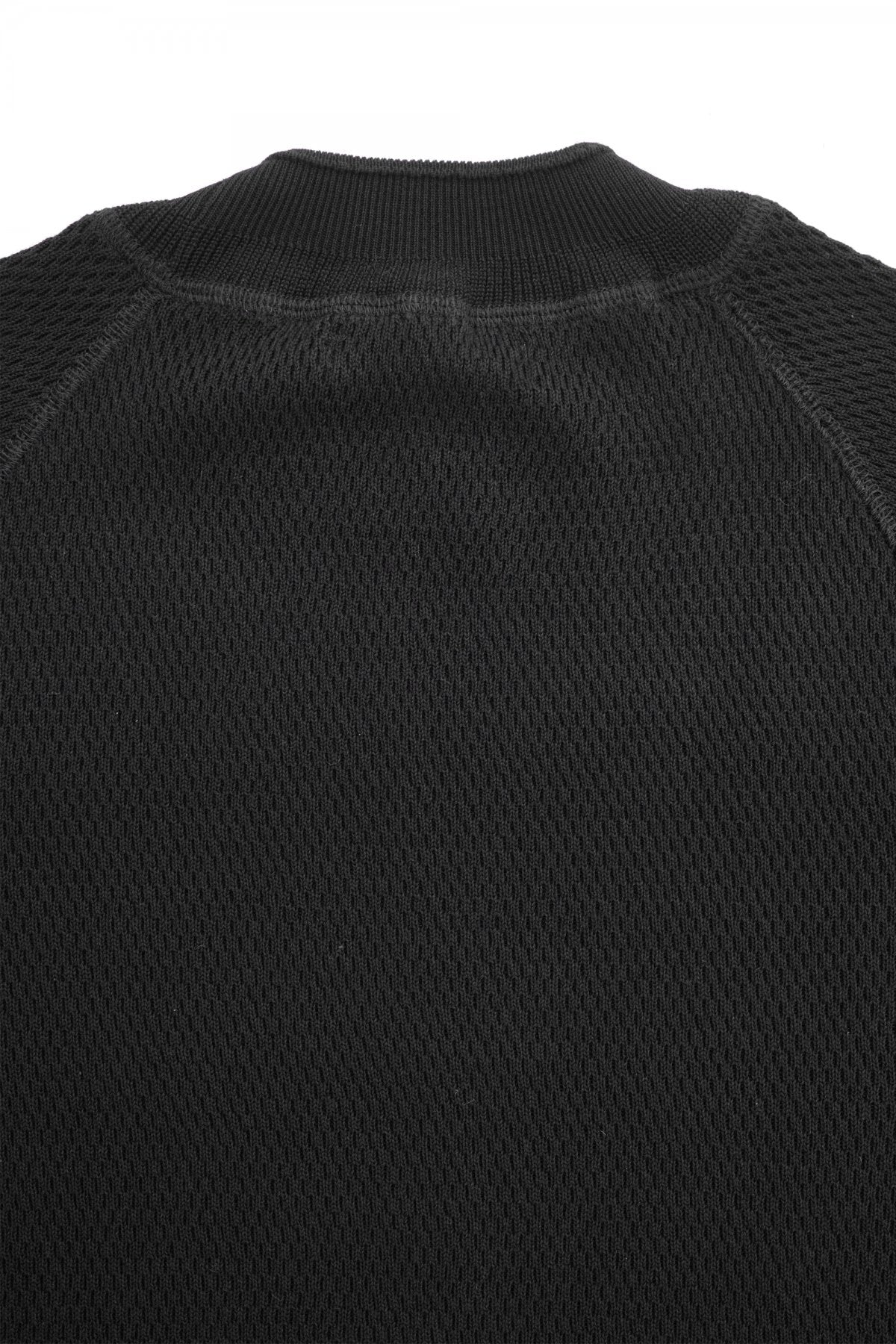 OLD JOE - HARD TWIST HONEYCOMB WUFFLE MOCK-NECK - BLACK