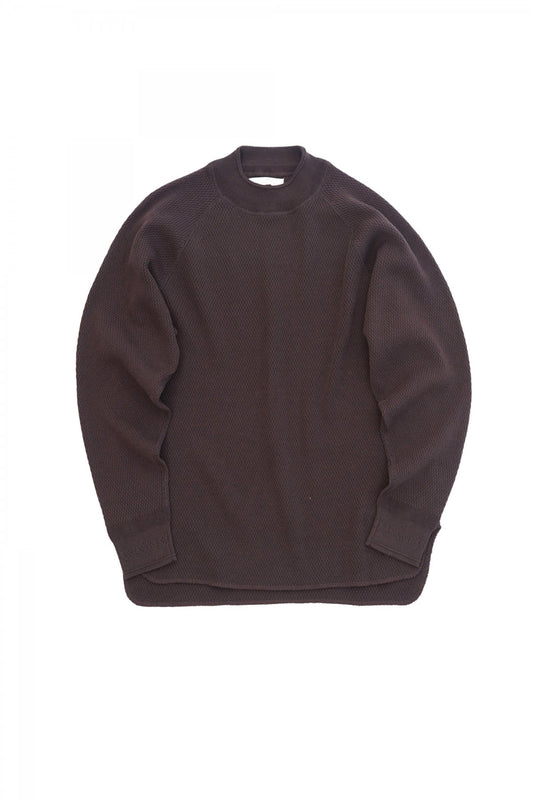 OLD JOE - HARD TWIST HONEYCOMB WUFFLE MOCK-NECK - BARK