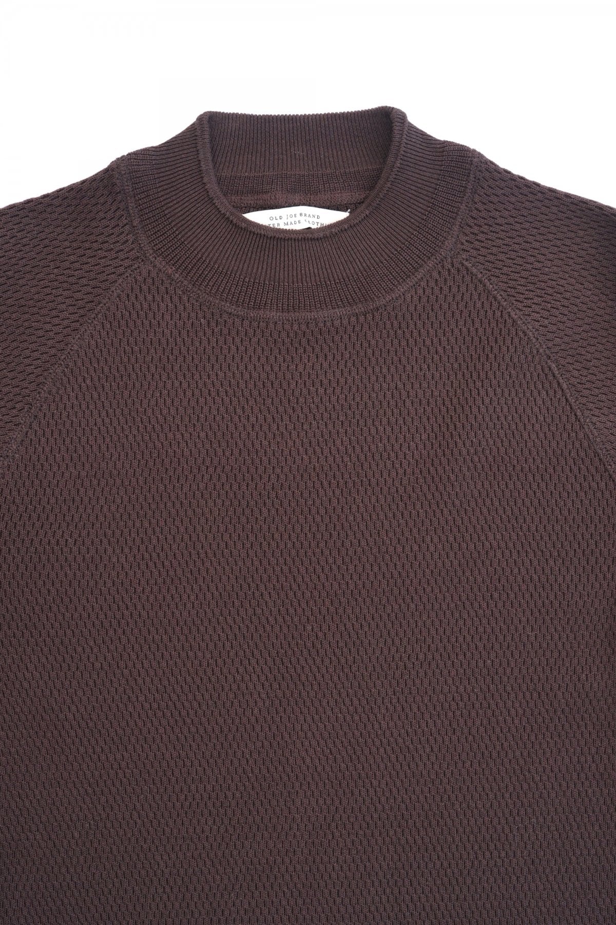 OLD JOE - HARD TWIST HONEYCOMB WUFFLE MOCK-NECK - BARK