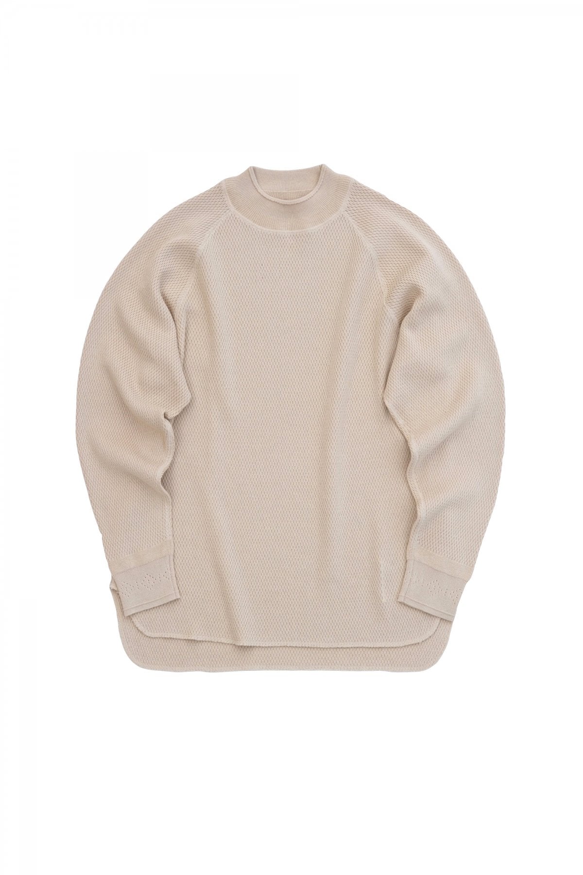 OLD JOE - HARD TWIST HONEYCOMB WUFFLE MOCK-NECK - BISQUE