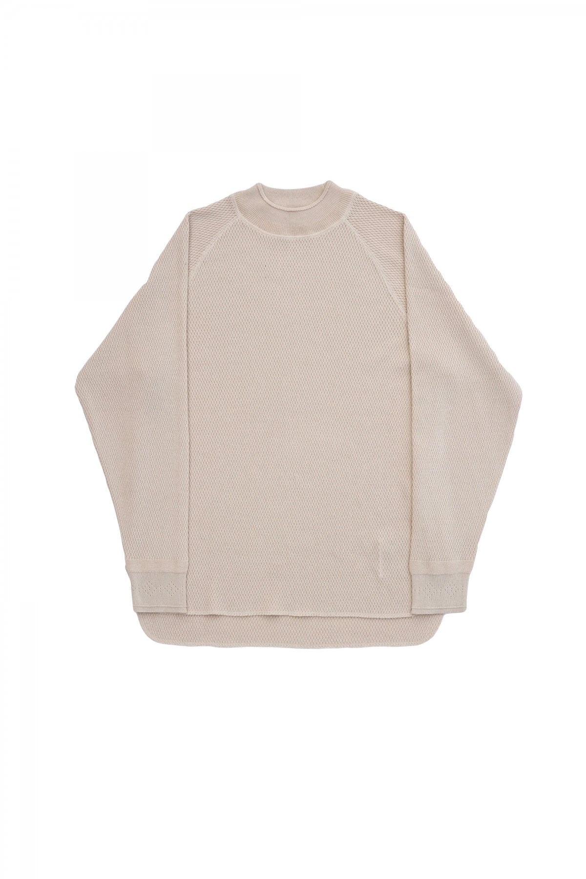 OLD JOE - HARD TWIST HONEYCOMB WUFFLE MOCK-NECK - BISQUE