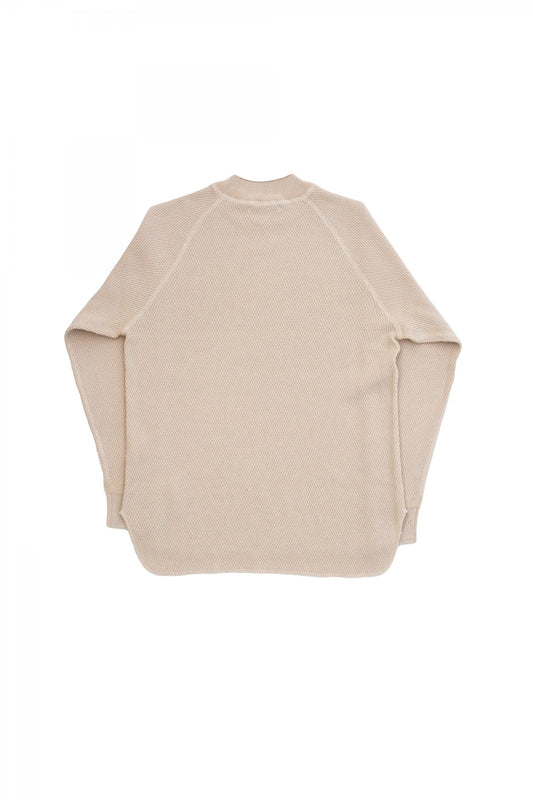 OLD JOE - HARD TWIST HONEYCOMB WUFFLE MOCK-NECK - BISQUE