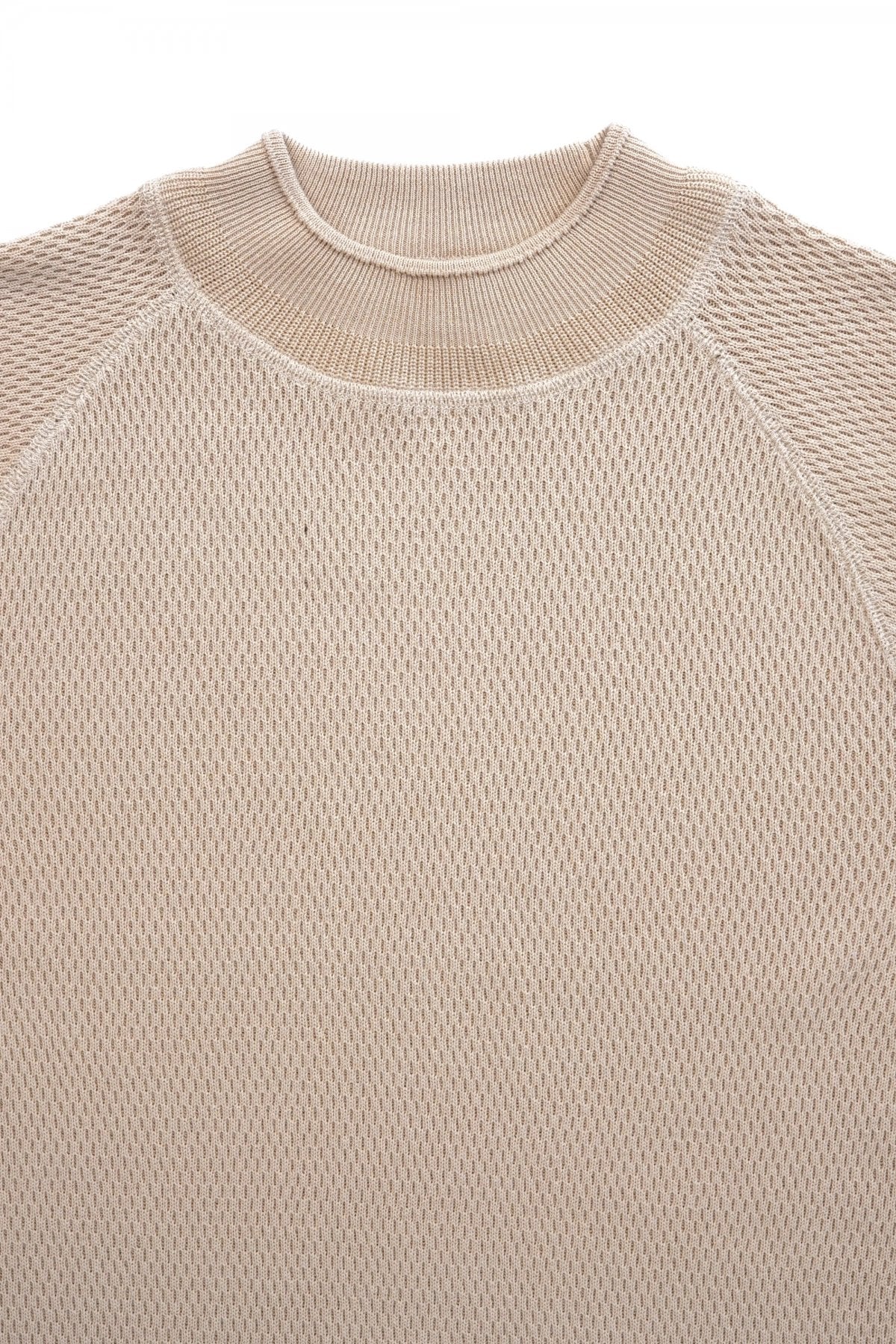 OLD JOE - HARD TWIST HONEYCOMB WUFFLE MOCK-NECK - BISQUE