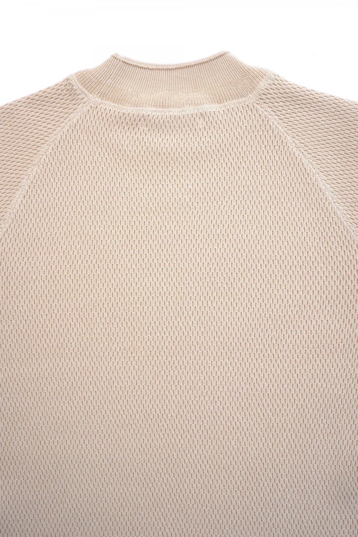 OLD JOE - HARD TWIST HONEYCOMB WUFFLE MOCK-NECK - BISQUE