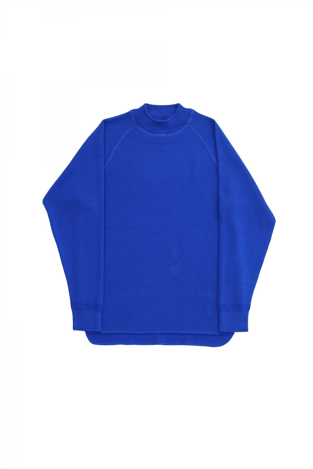 OLD JOE ★★★ - EXCLUSIVE HARD TWIST HONEYCOMB WUFFLE MOCK-NECK - BLUE