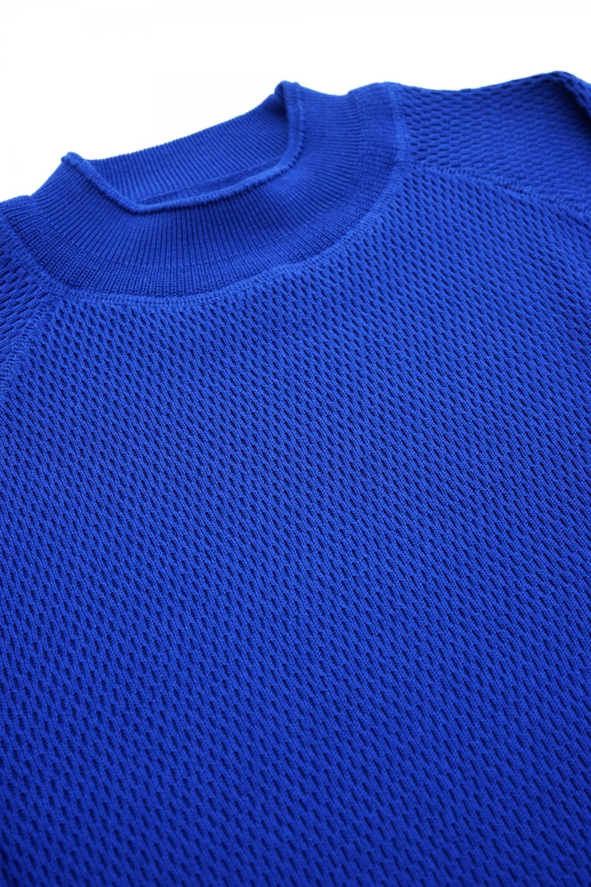 OLD JOE ★★★ - EXCLUSIVE HARD TWIST HONEYCOMB WUFFLE MOCK-NECK - BLUE