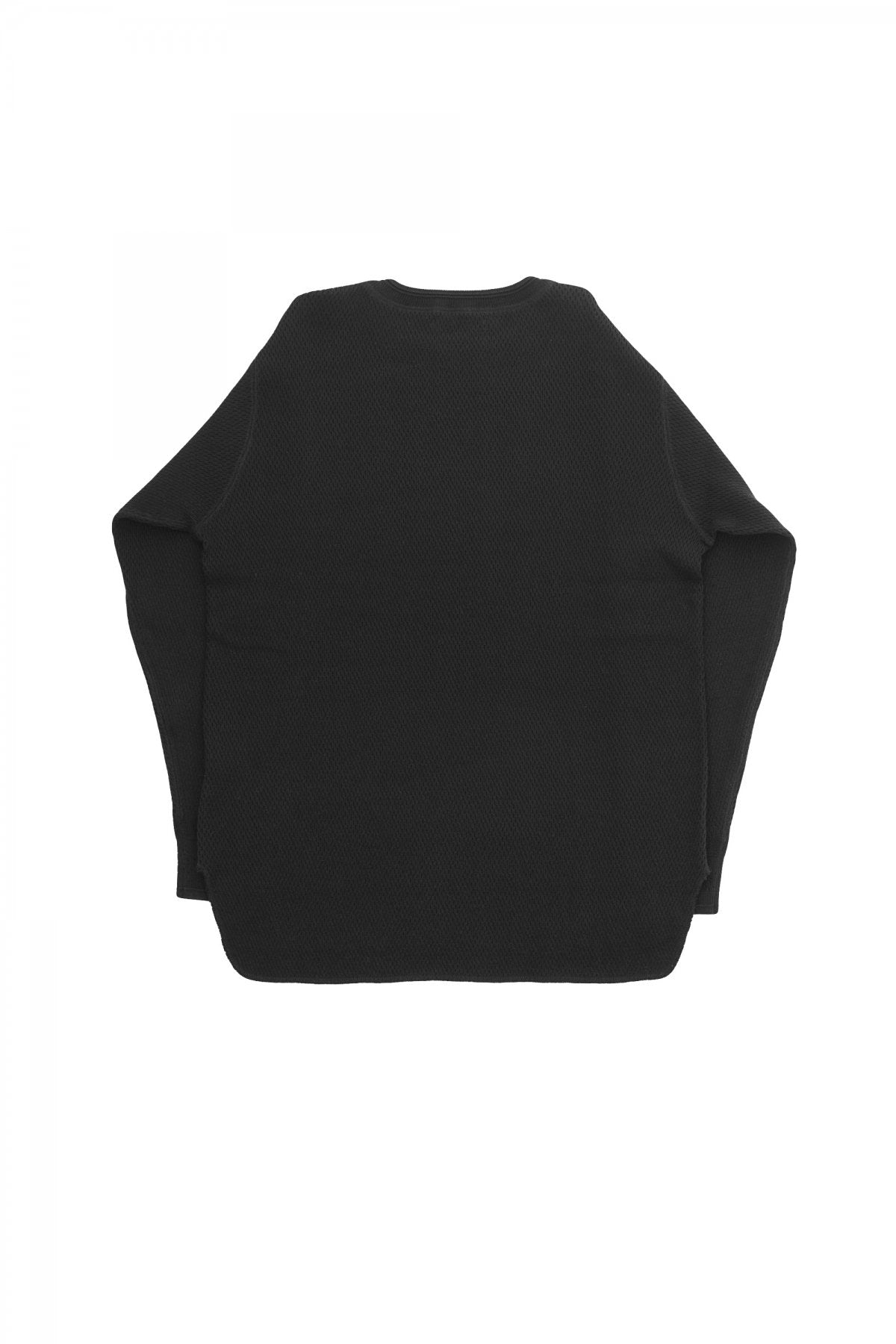 OLD JOE - HARD TWIST HONEYCOMB WUFFLE CREW-NECK - BLACK