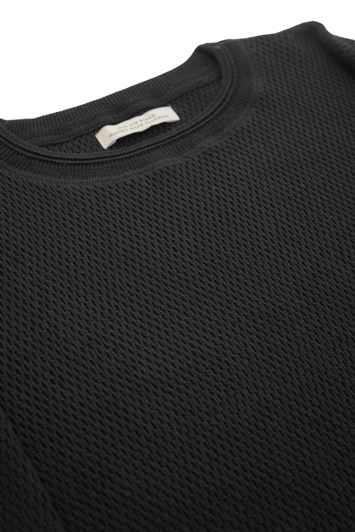 OLD JOE - HARD TWIST HONEYCOMB WUFFLE CREW-NECK - BLACK