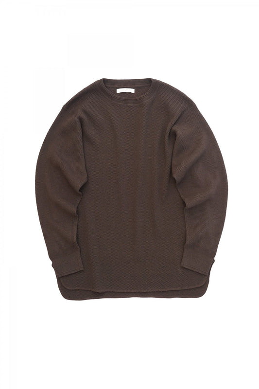 OLD JOE - HARD TWIST HONEYCOMB WUFFLE CREW-NECK - BARK