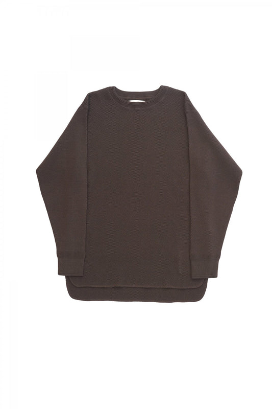 OLD JOE - HARD TWIST HONEYCOMB WUFFLE CREW-NECK - BARK