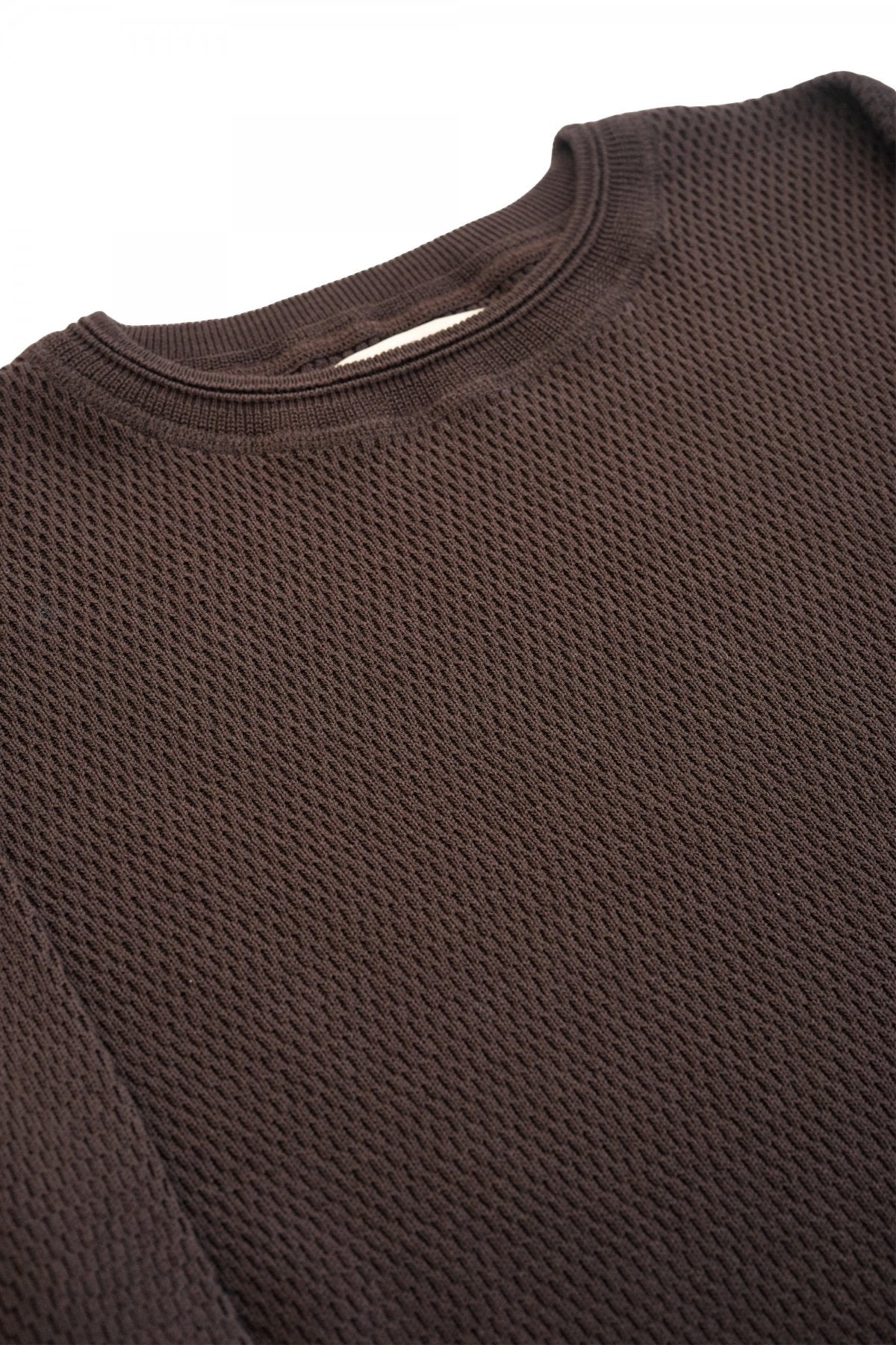 OLD JOE - HARD TWIST HONEYCOMB WUFFLE CREW-NECK - BARK