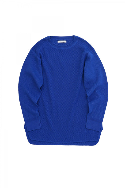 OLD JOE ★★★ - EXCLUSIVE HARD TWIST HONEYCOMB WUFFLE CREW-NECK - BLUE