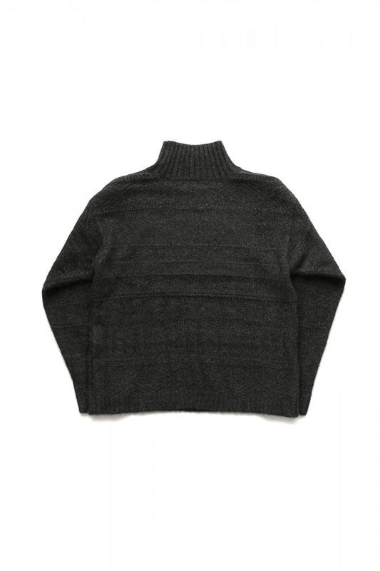 OLD JOE - RACOON GUERNSEY SWEATER - GRAPHITE