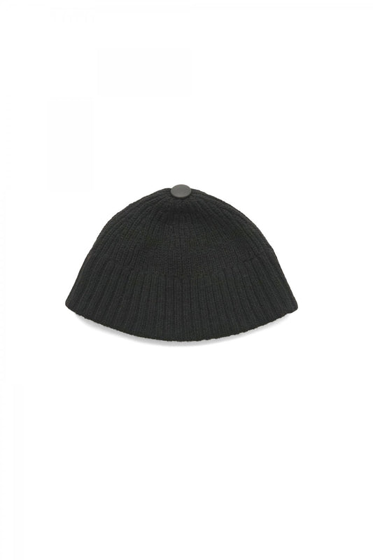 OLD JOE - BUTTONED TOP SWEATER CAP - BLACK