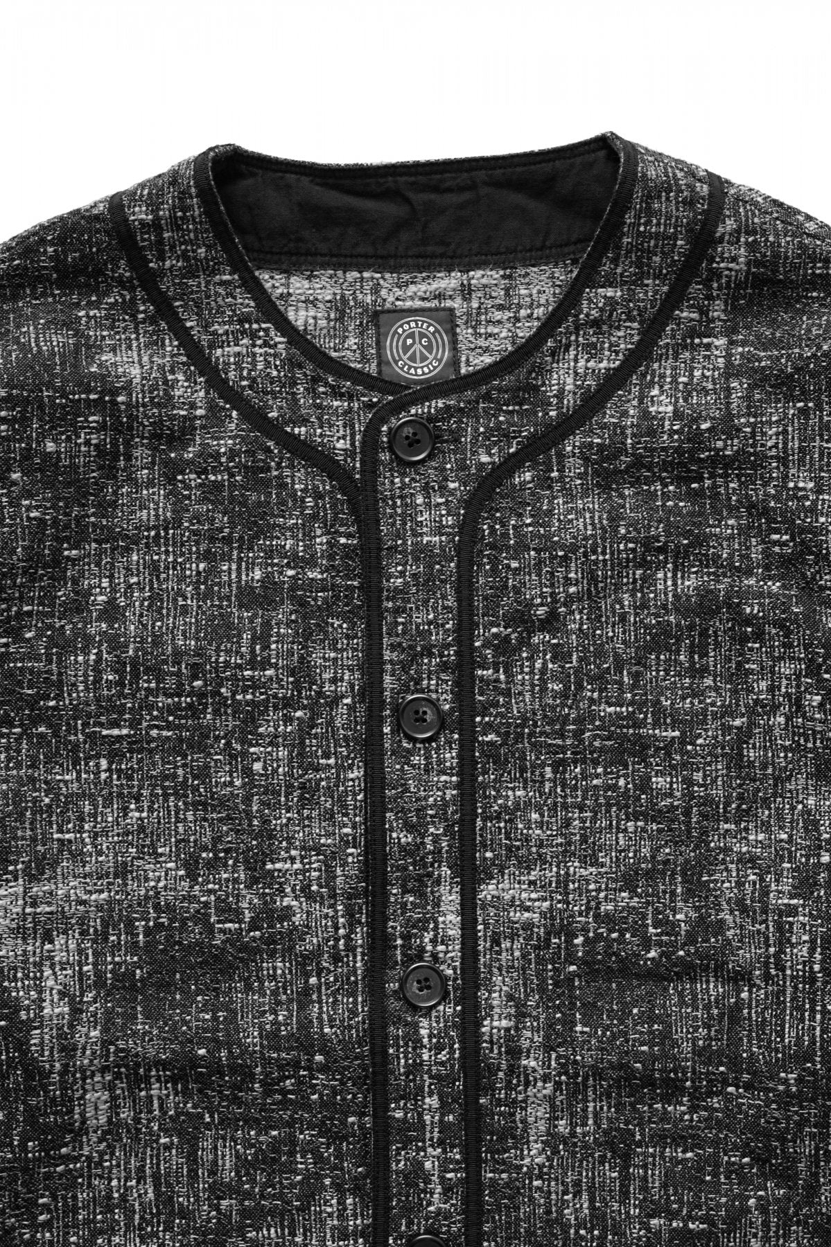 Porter Classic - PEELED CLOTH BASEBALL SHIRT JACKET - BLACK