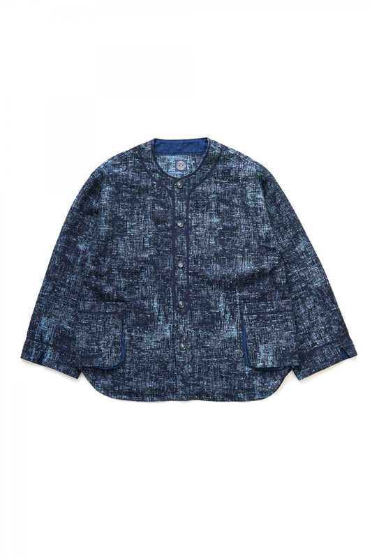 Porter Classic - PEELED CLOTH BASEBALL SHIRT JACKET - BLUE