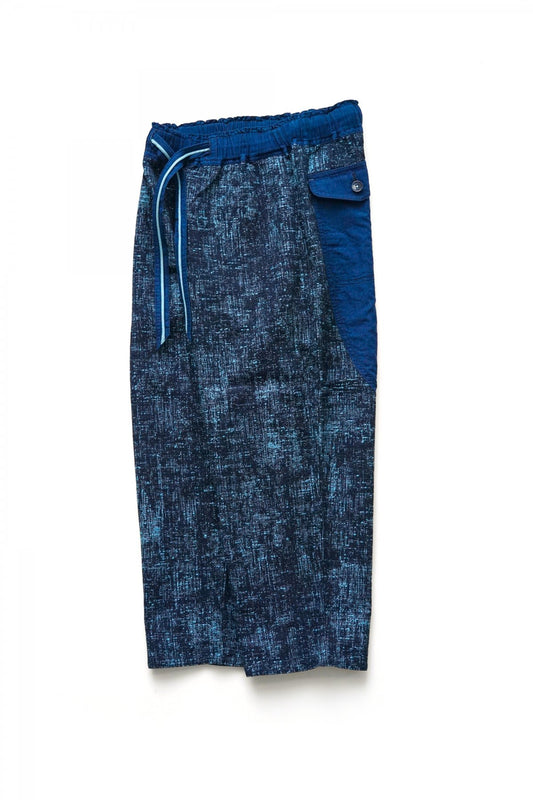 Porter Classic - PEELED CLOTH WIDE PANTS - BLUE