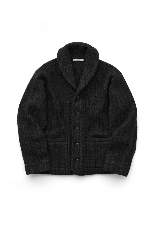 OLD JOE - JACQUARD PATTERN BUTTONED SWEATER - GRAPHITE