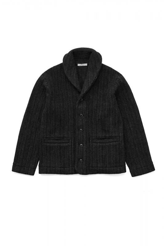 OLD JOE - JACQUARD PATTERN BUTTONED SWEATER - GRAPHITE