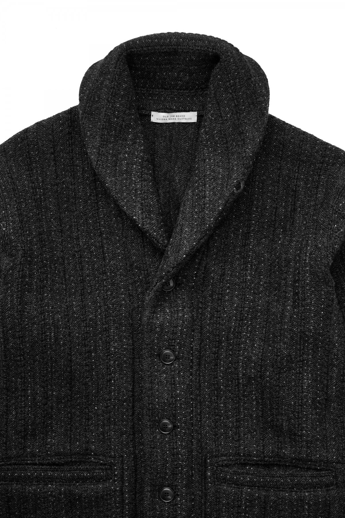 OLD JOE - JACQUARD PATTERN BUTTONED SWEATER - GRAPHITE