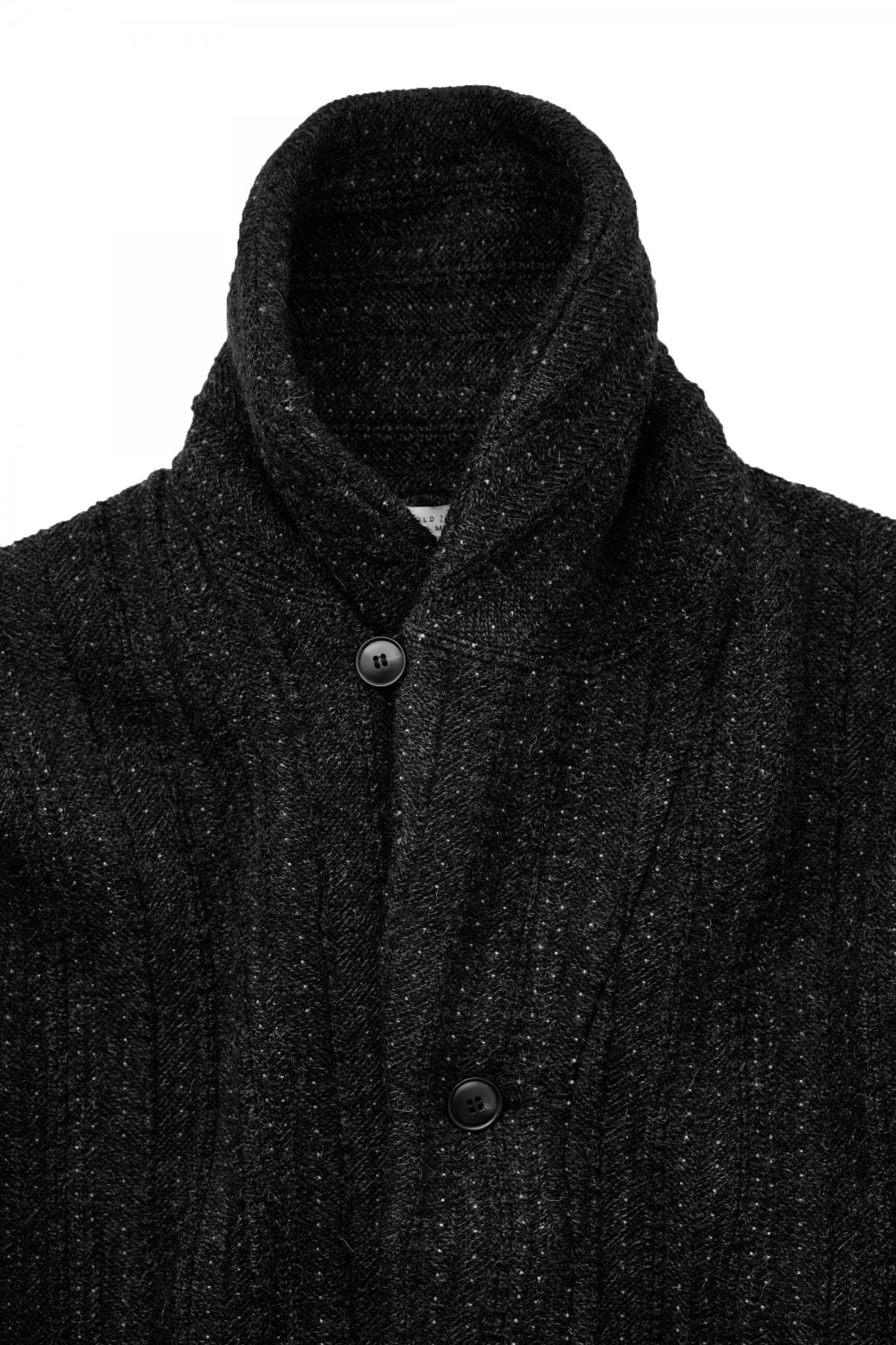 OLD JOE - JACQUARD PATTERN BUTTONED SWEATER - GRAPHITE