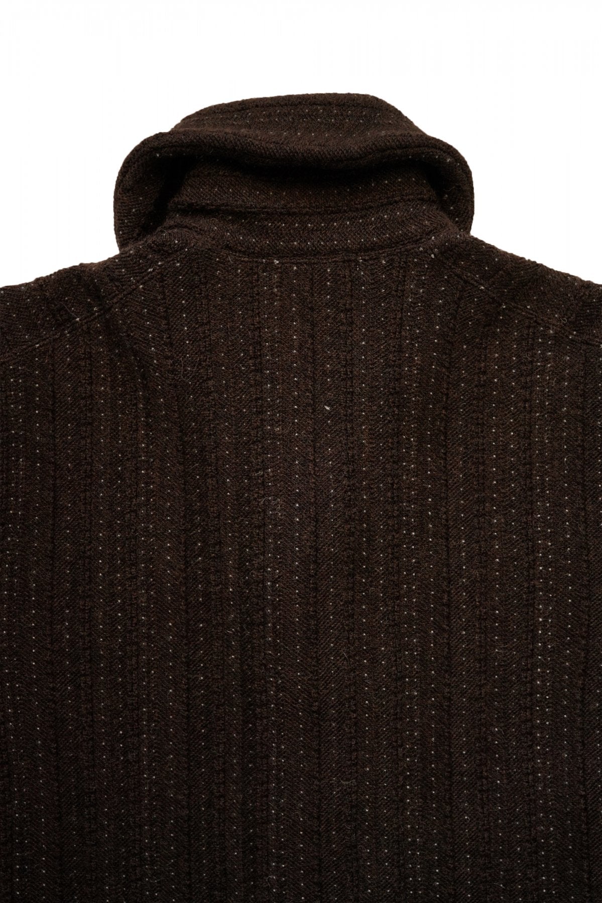 OLD JOE - JACQUARD PATTERN BUTTONED SWEATER - COGNAC