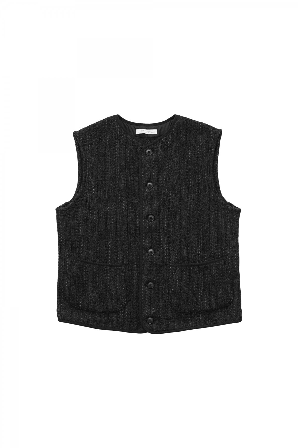 OLD JOE - JACQUARD PATTERN PIPING VEST - GRAPHITE