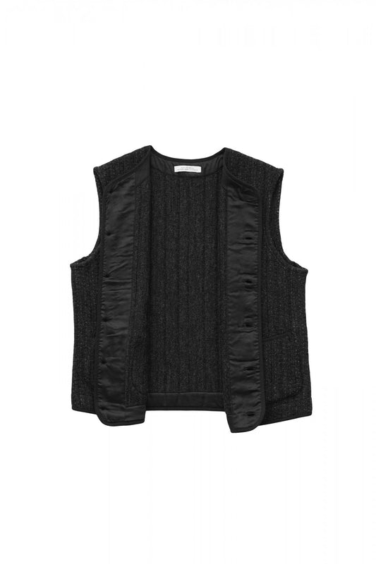 OLD JOE - JACQUARD PATTERN PIPING VEST - GRAPHITE