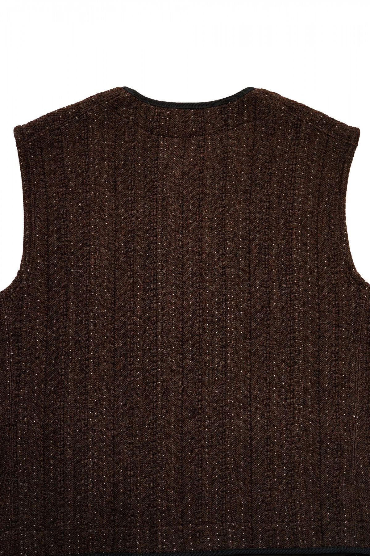 OLD JOE - JACQUARD PATTERN PIPING VEST - COGNAC