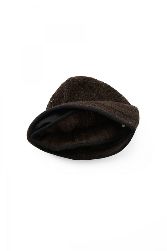 OLD JOE - JACQUARD HERRINGBONE BLIZZARD CAP - COGNAC